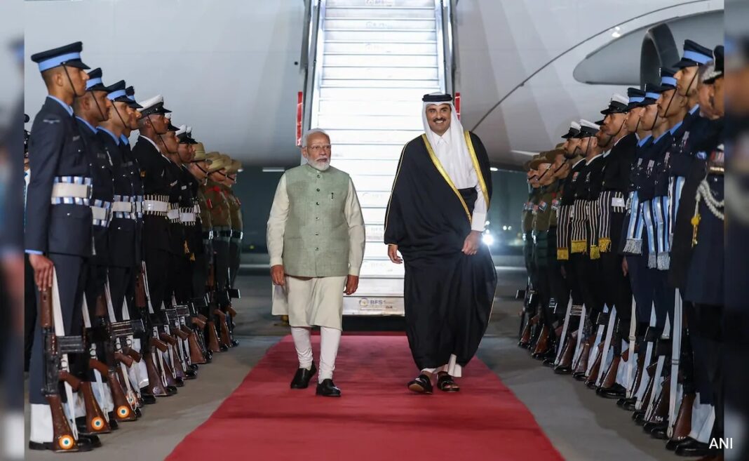 In Rare Gesture, PM Modi Receives “Brother” Emir Of Qatar At Airport