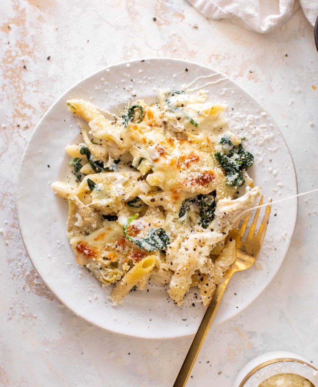 Spinach Artichoke Pasta Skillet