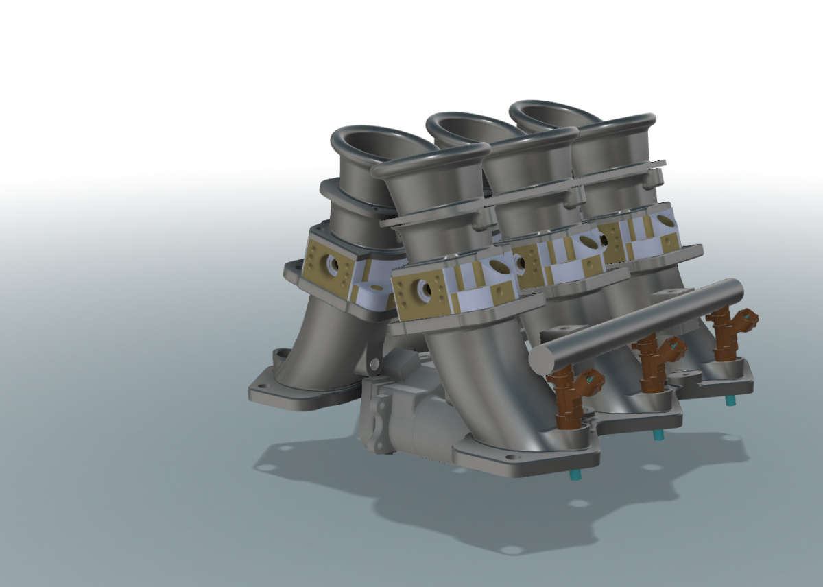 NSX manifold - airbox trumpets - longer WIP v15b