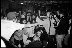 Liam Gallagher of British rock band Oasis performing at TJ's, Newport, 3 May, 1994