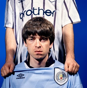 Noel and Liam Gallagher of British rock band Oasis at Sly St Studio, East London, 8 May 1994