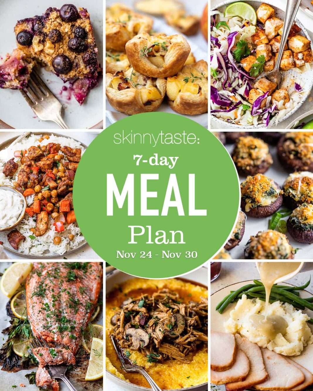 Free 7 Day Healthy Meal Plan (Nov. 24-30)